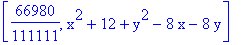 [66980/111111, x^2+12+y^2-8*x-8*y]